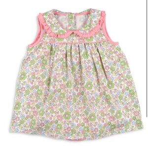 Shrimp & Grits Seabrook Bubble Dress Green Pink floral size 3T girls toddler